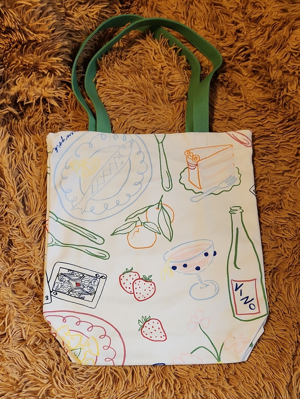 NWOT kate spade x Target Food Print White Canvas Tote